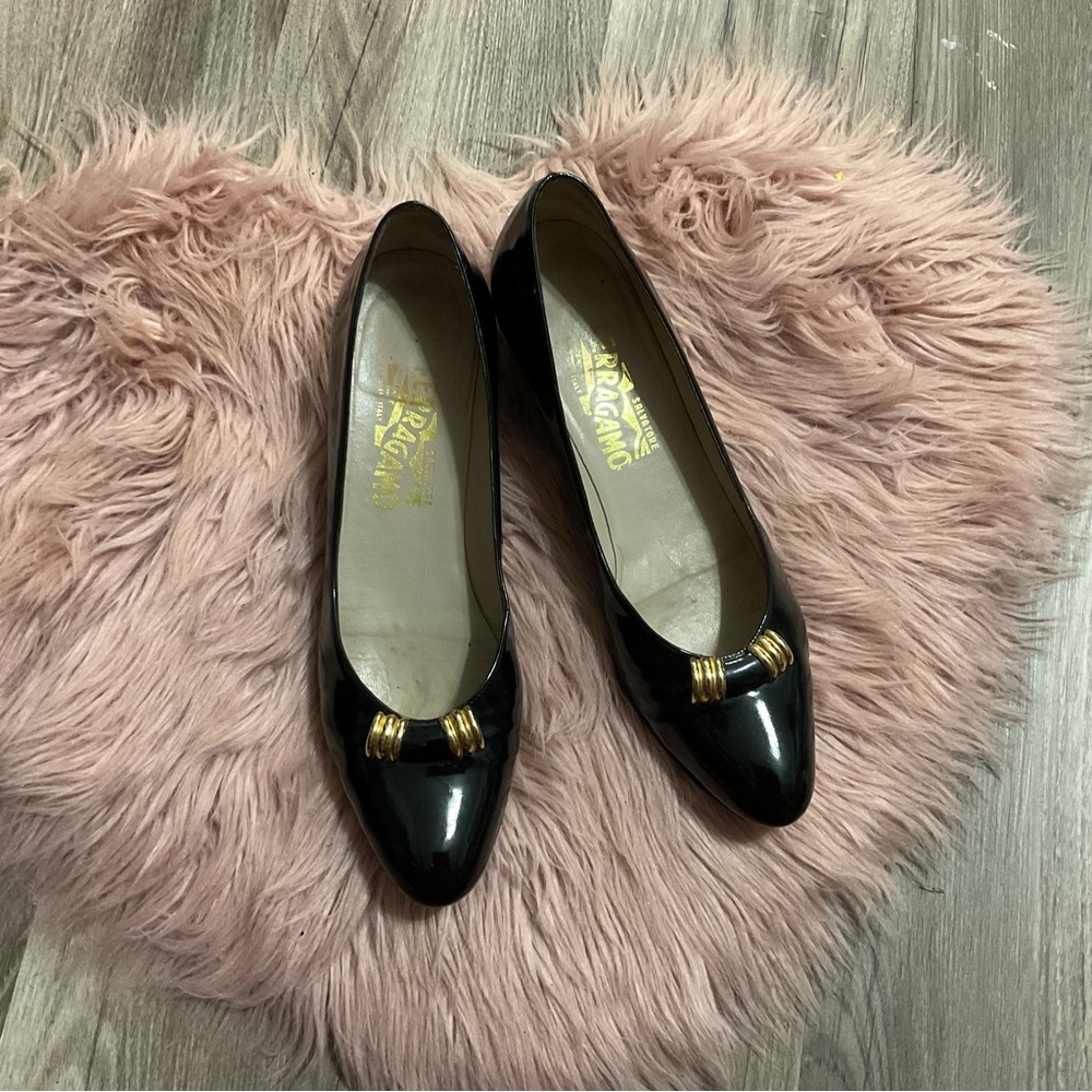 Salvatore Ferragamo VTG Black Size 9 - Picture 3 of 13